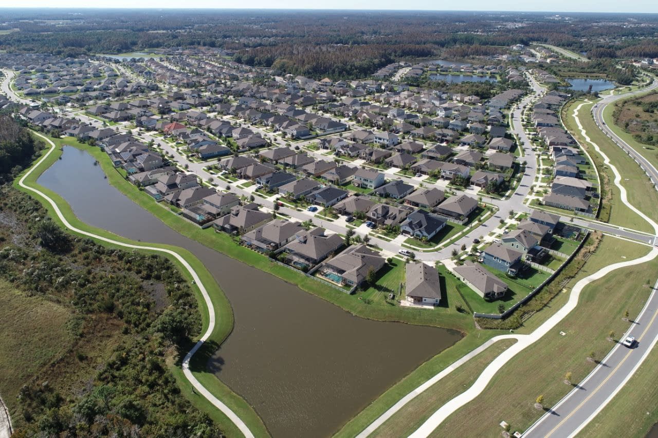 A large-scale overhead view of Union Park community housing